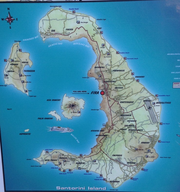 Map of Santorini